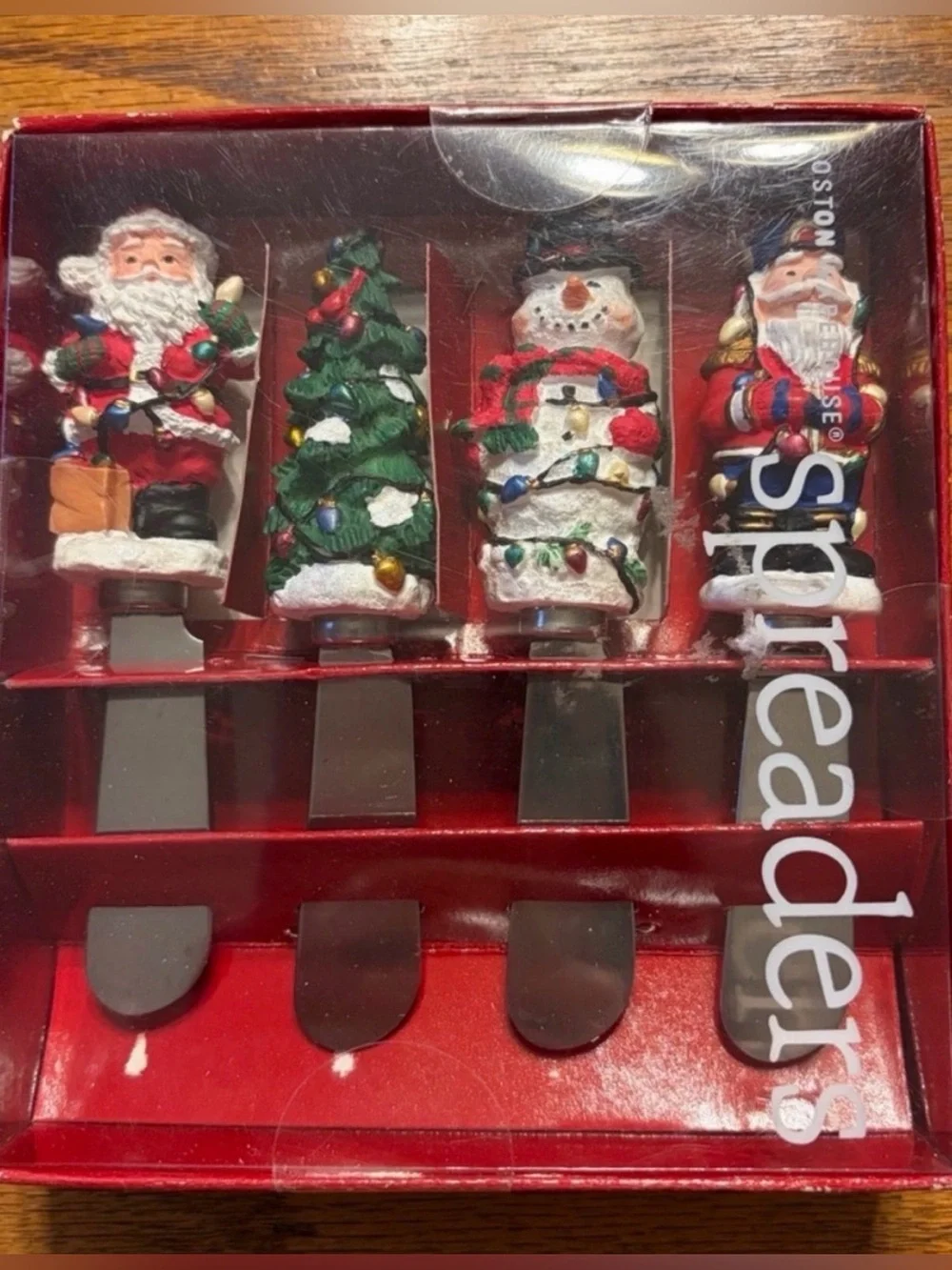 Holiday Santa, Tree, Snowman, & Nutcracker Spreader Set